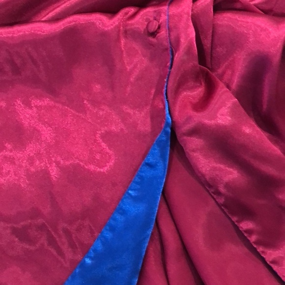 Victoria’s secret hot pink VTG button down long sleeve night gown blue collar  L - Picture 13 of 15